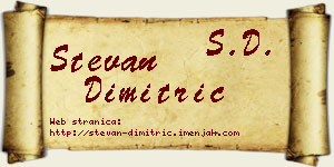 Stevan Dimitrić vizit kartica